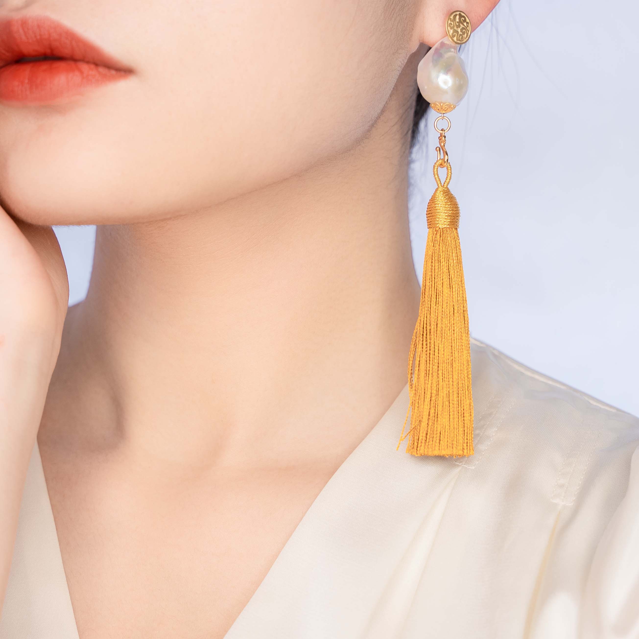 Buy IIK COLLECTION Designer Latest Yellow Leightweight Tassel Bird shape  PomPom Handmade Fabric Drop & Dangler Earrings for Wedding & Party - Women  and Girls Online at Best Prices in India - JioMart.
